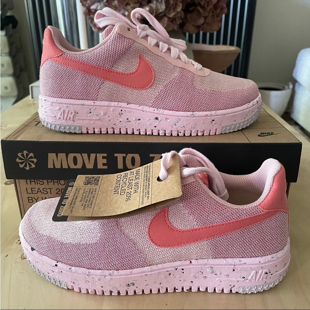 Nike Air Force 1 Crater Flyknit Pink Glazer Size 7
